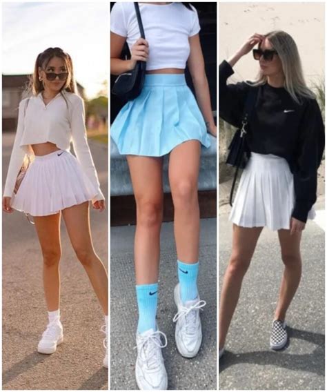 aesthetic tennis skirt outfits summer.